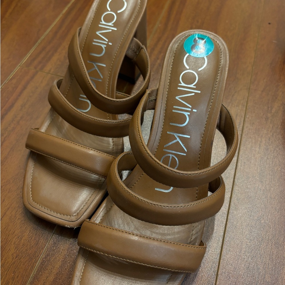 Calvin Klein Women's Brown Strappy Sandals size 8